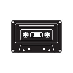radio tape cassette flat icon vector