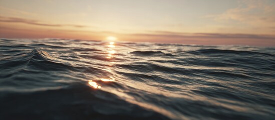 Obraz premium Sunset over a gently rippling sea