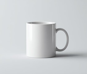Fototapeta premium Blank white mug, front view, on plain background