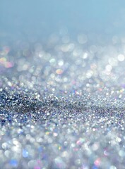Abstract, shimmering, light-filled backdrop of silver and pastel-colored sparkles