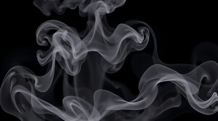White smoke on black background