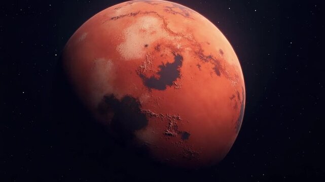 red planet Mars in the starry sky