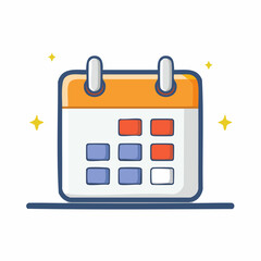 Cute vector calendar icon illustration for event scheduling time management and important deadlines
