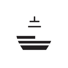 Boat Icon Symbol Black and White Illustration Nautical Ship Sail Marine Ocean Travel Vector