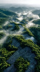 Green Technology Solar Field at Sunrise
