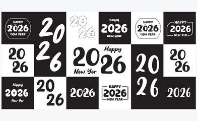 Happy New Year 2026 Typography Vector Design