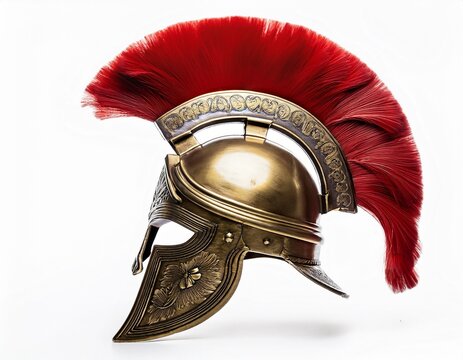 gladiator or spartan helmet isolated on white background