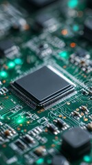 Obraz premium High Performance Computer Processor on Electronic Circuit Board for Digital Technology Concept