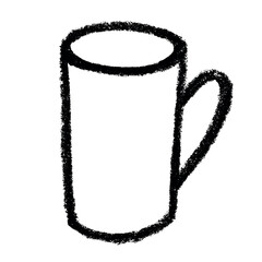 Cute cup of tea or coffee illustration Simple mug clipart Cozy home doodle Single element for design