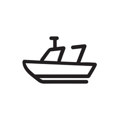 Boat Icon Symbol Black and White Illustration Nautical Ship Sail Marine Ocean Travel Vector