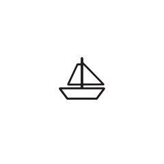 Boat Icon Symbol Black and White Illustration Nautical Ship Sail Marine Ocean Travel Vector