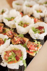 Gourmet Appetizers with Meat and Greens