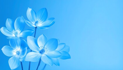 Fototapeta premium Serene Blue Flowers: A Pastel Dream
