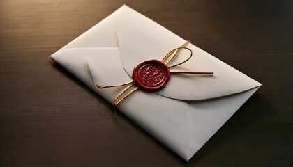 an elegant wedding invitation envelope sealed with a wax seal
