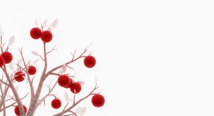 Abstract minimalist red apples illustration on a white background evoking freshness