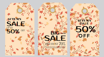 Naklejka premium set of autumn sale labels