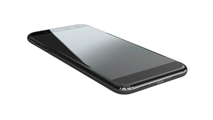 Gray smartphone, angled view
