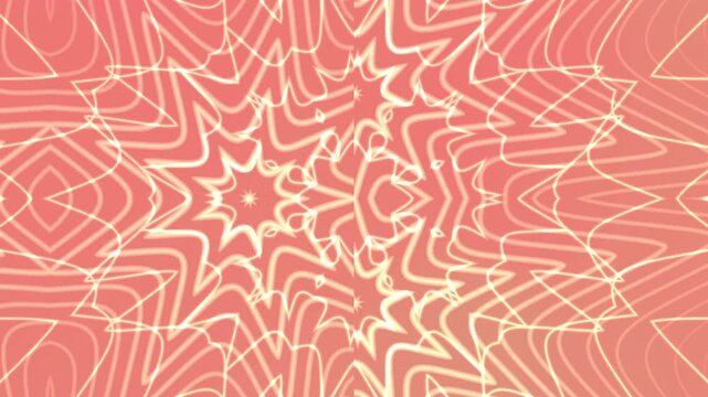 Salmon pink background with symmetrical starlike design, suitable for graphic design projects needing visually appealing patterns or backgrounds.