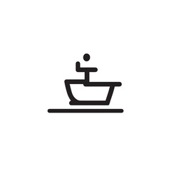 Boat Icon Symbol Black and White Illustration Nautical Ship Sail Marine Ocean Travel Vector