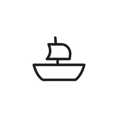 Boat Icon Symbol Black and White Illustration Nautical Ship Sail Marine Ocean Travel Vector