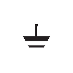 Boat Icon Symbol Black and White Illustration Nautical Ship Sail Marine Ocean Travel Vector