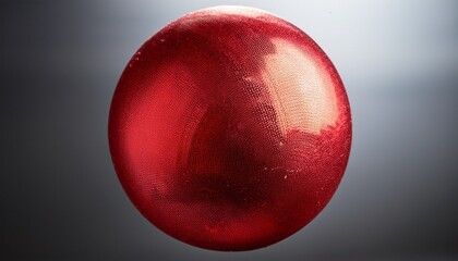 shiny textured red sphere on transparent background
