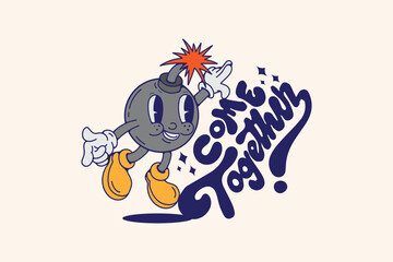 Ready to print Editable with text come together t shirt design 