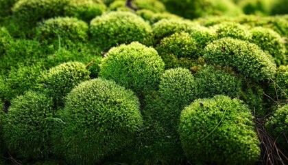fragment of peat moss with spongy texture and vibrant green color