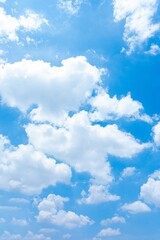 Blue Sky with Fluffy White Cumulus Clouds A high resolution image of a bright sunny day