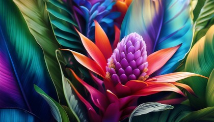 Fototapeta premium exotic flowers in vibrant colors