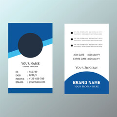 Modern Blue Geometric Corporate ID Card Template