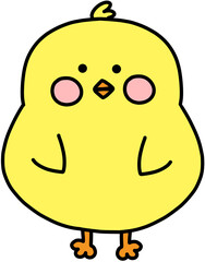 귀여운 병아리 감정표현 일러스트