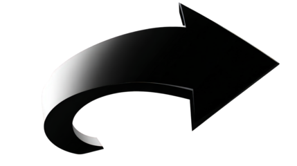 Curved 3D Black And White Gradient Arrow