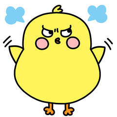 귀여운 병아리 감정표현 일러스트
