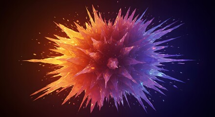 Obraz premium Abstract Colorful Explosion with Iridescent Shapes and Glowing Light
