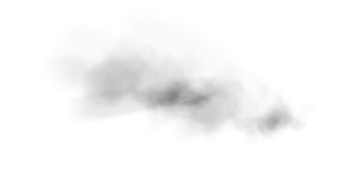 Soft Black Smoke Trail. Realistic Misty Effect for Atmospheric Design, Visual Overlays, or Abstract Digital Art Projects