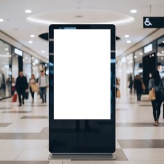 Blank digital billboard in a shopping mall