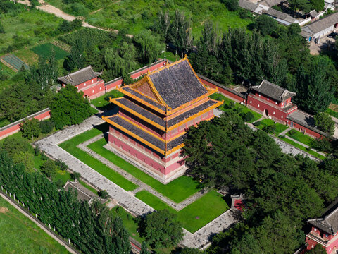 Architecture of Anyuan Temple in Chengde, Hebei, China