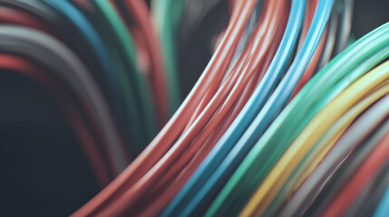clean cable management art shot color coded wires perfectly aligned minimalistic illustration concept scene visual for commercial design use high detail quality stock image illustration concept scene 
