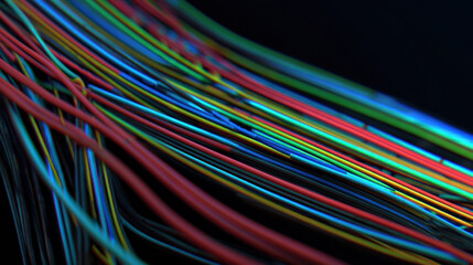 clean cable management art shot color coded wires perfectly aligned minimalistic illustration concept scene visual for commercial design use high detail quality stock image illustration concept scene 