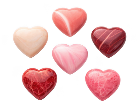 Heart shaped candies isolated on transparent background