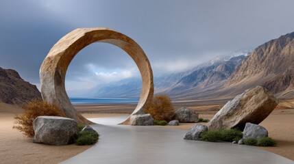 Exploring the Majestic Grandeur of a Large Stone Arch in the Natural Landscape