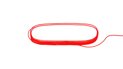 Glowing Red Oval Light Shape on Transparent Background