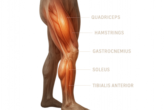 the human leg muscles - Powered by Adobe