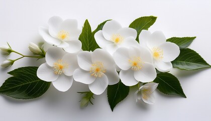 Obraz premium white flowers on a white background