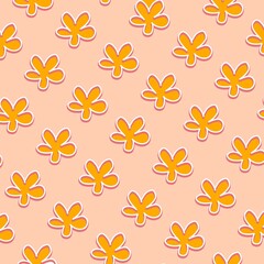 seamless floral pattern orange color