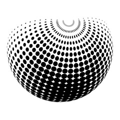 Contemporary set of halftone rounded 3d figures