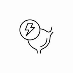 bladder pain lightning icon sign vector