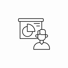 business presentation chart icon sign vector