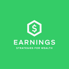 Fototapeta premium Earnings Strategies for Wealth - Green Hexagon Dollar Sign Logo